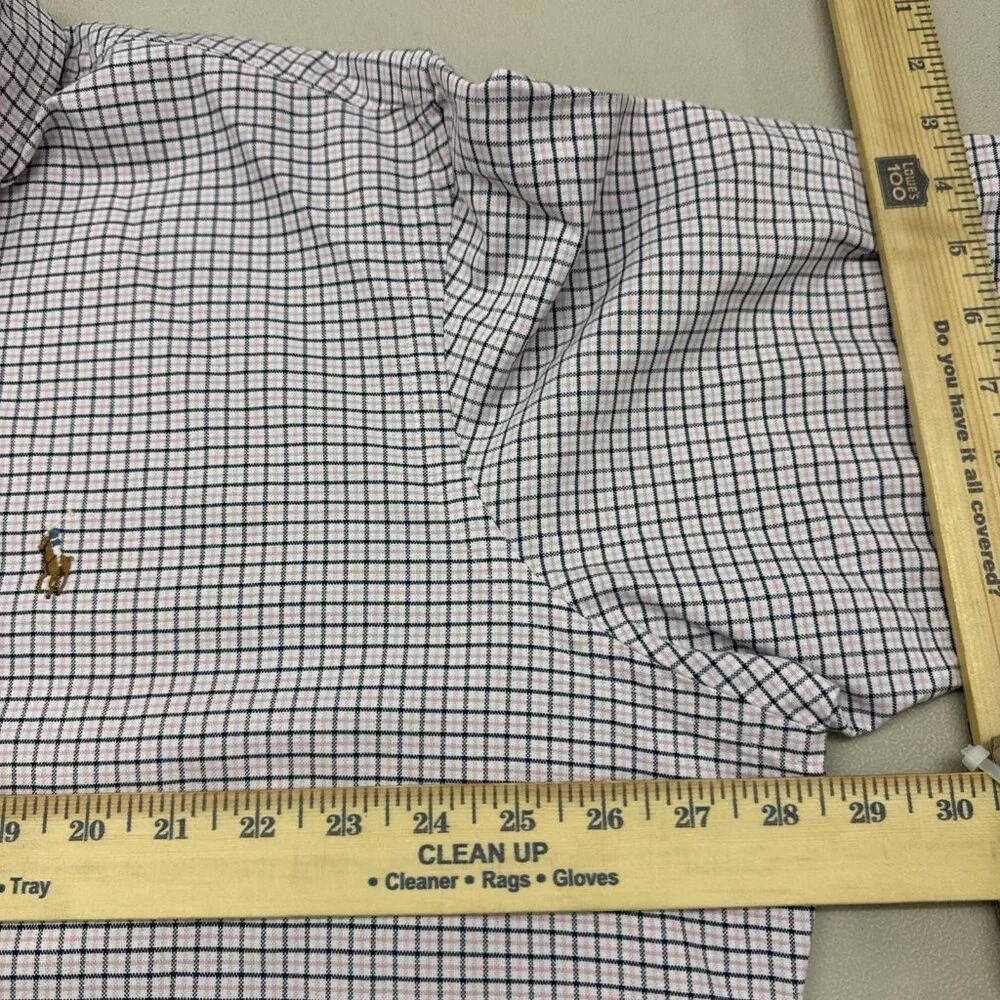Vintage Polo Ralph‎ Lauren Classic Fit Shirt Mens XXL Pink Blue Check Plaid EUC